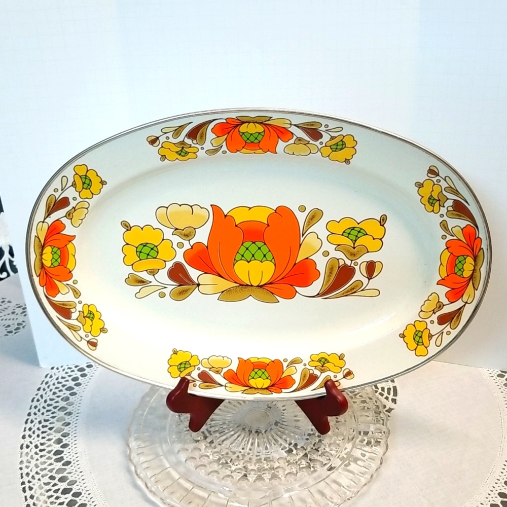 Sanko"country flowers oval platter